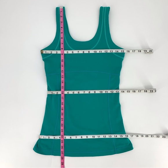 lucy Sea Green Power Yoga Extra Long Moisture Wicking Tank, Small - Picture 14 of 16